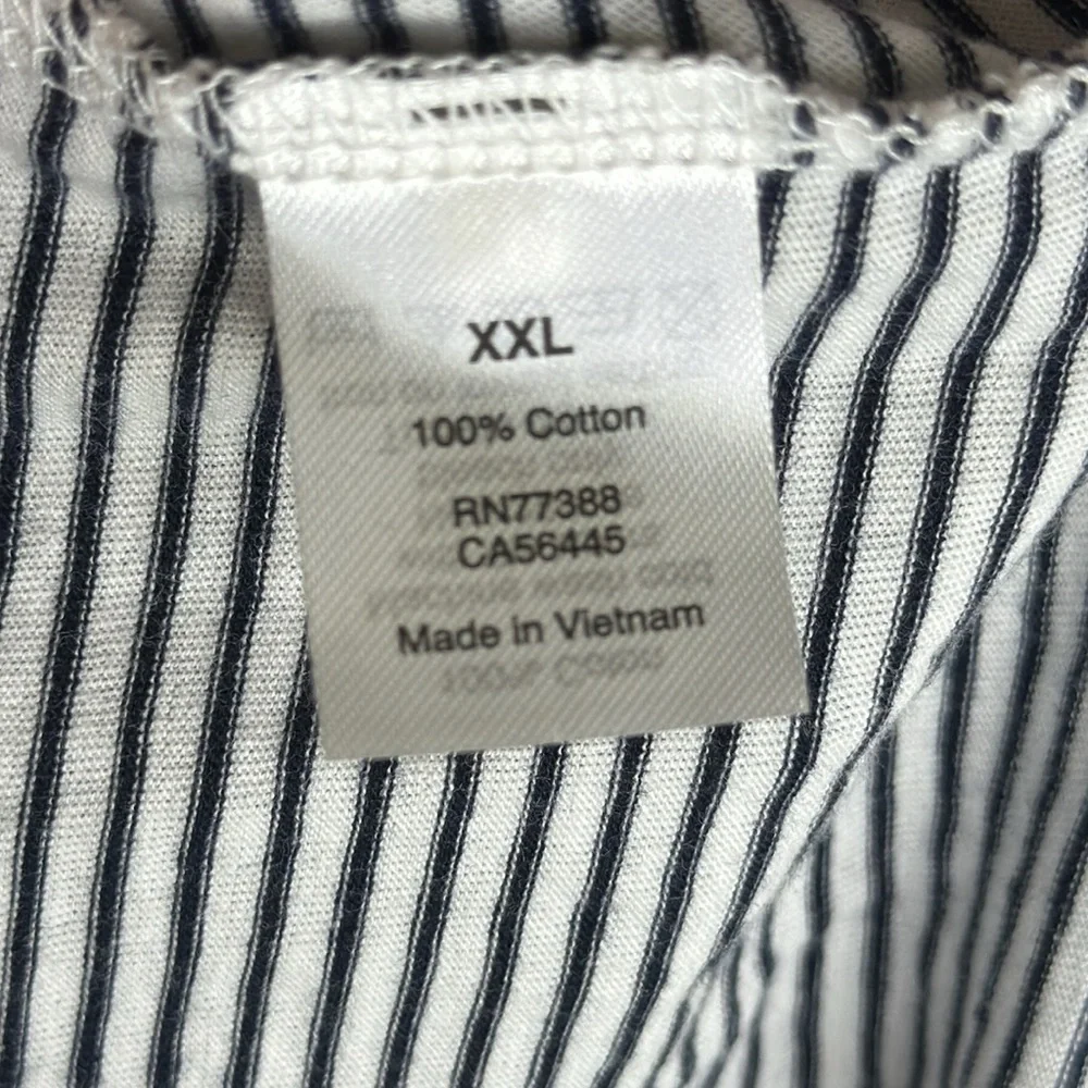 J. CREW Women 100% Cotton Black White Mini Dress Size XXL Stripe Ruffle Stretch - Picture 8 of 8
